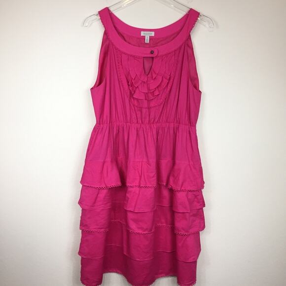 Madison | Pink Tiered Ruffle Dress | Sz 12 - Picture 1 of 5